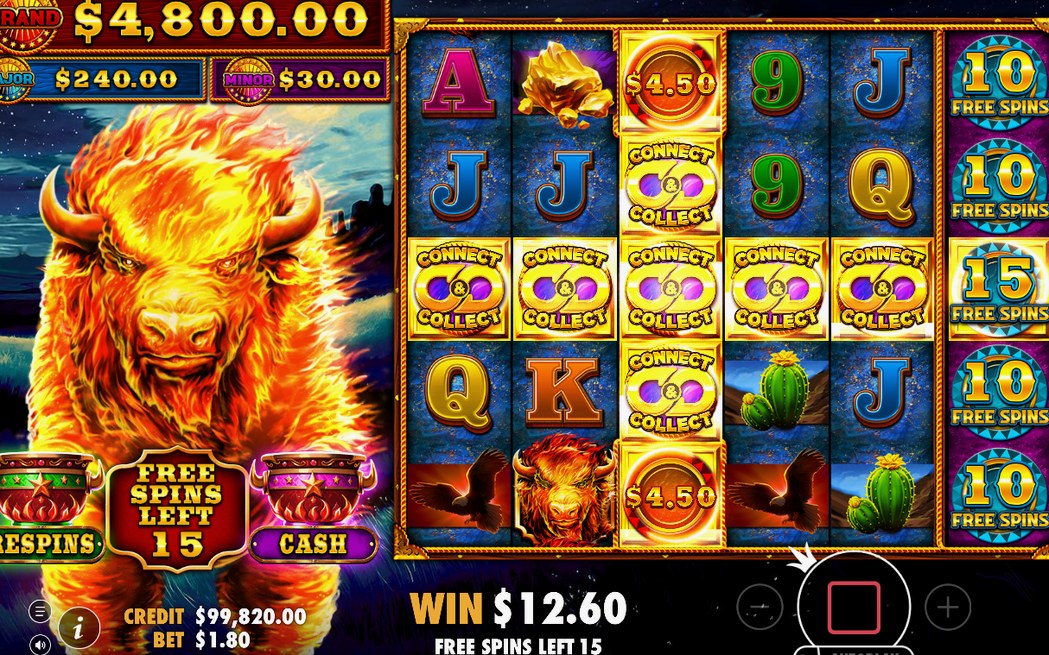 Free Spins med det sjätte reelet aktivt under bonusrundan